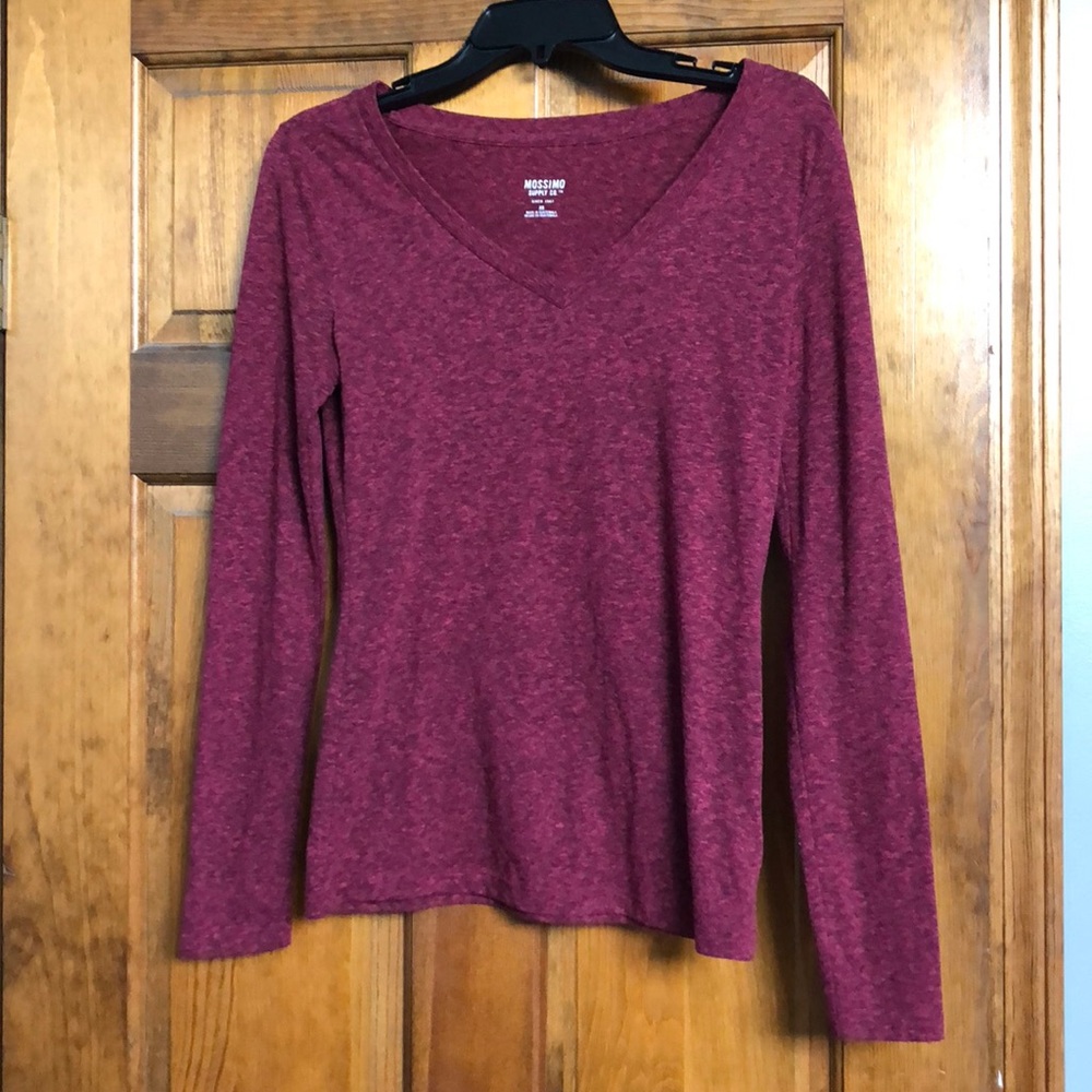 Red and black v-neck